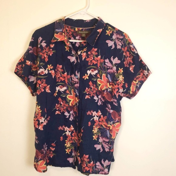 Tommy Bahama women's Floral Linen Blouse size L - Picture 1 of 6
